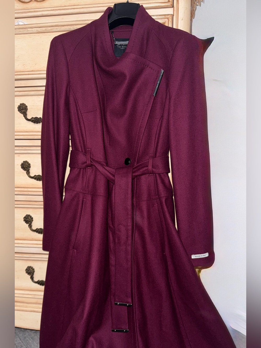 Ted Baker Women's Deep Burgundy Pea Coat